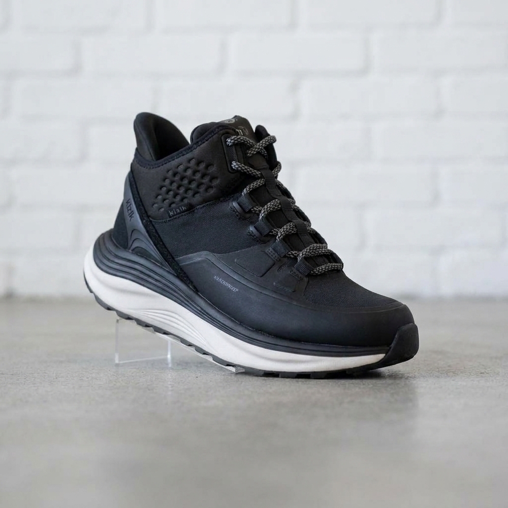 NEW KIZIK women's london at mid waterproof shoe in black / white